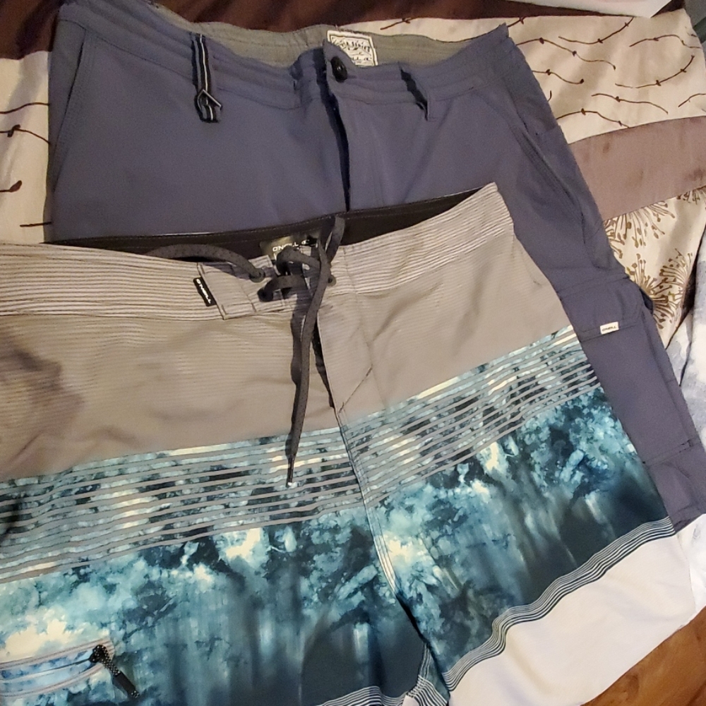 ONeill board and hybrid shorts